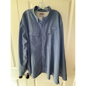 Lake & Trail Shirt Mens XXL Blue Stretch Fishing Hiking Outdoor
